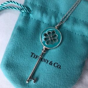 Tiffany & Co. Knot Key Pendant Enamel Silver